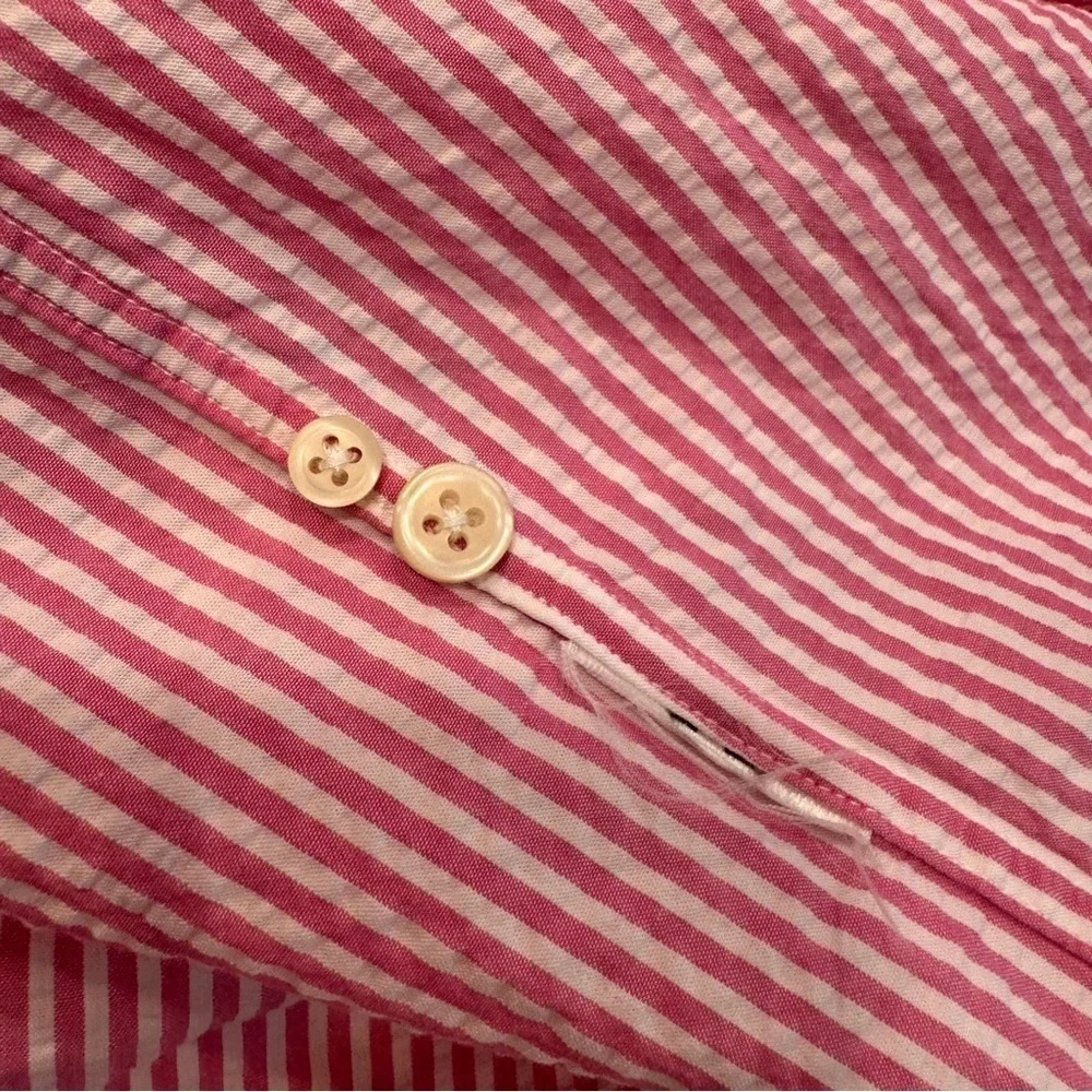 Polo Ralph Lauren Shirt Men's Sz XXL Striped Seersucker UNTUCKED FIT Button Down